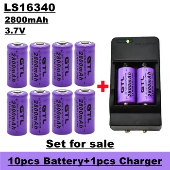 16340 litij-ionsko akumulatorsko baterijo 3,7 V, 2800 MAH, primeren za LED svetilko, kamere, dim, ogenj, CO detektor, itd Slike