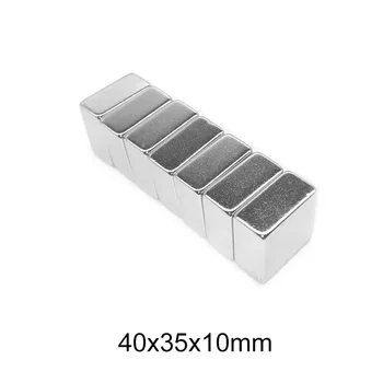 1/2PCS 40x35x10 mm kvadratni magneti 40 mm X 35 mm N35 Blok Močnim Neodymium Magnetom 40x35x10mm Trajni Magnet stanja 40*35*10 MM Slike