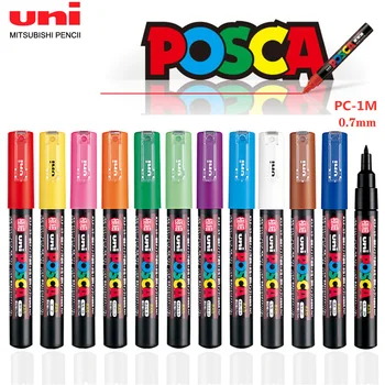 1 UNI Žogo POSCA PC-1M flomaster POP Plakat Pero/Grafiti Oglas za 0,7 mm Art Tiskovine Multi-barvni Neobvezno ustvarjalce Slike