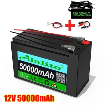 12V Baterija 50Ah litij-ionska baterija 18650 Polnilna baterija za sončne energije za električna vozila baterije+12.6v3A polnilnik Slike