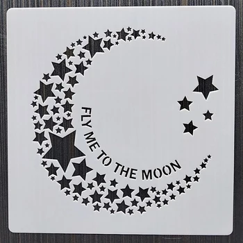 1Pes 15*15 cm Luna Star DIY Layering Matrice Stensko Slikarstvo Pohištvo Album Kolorit Reliefi Album Dekorativni Predlogo Slike