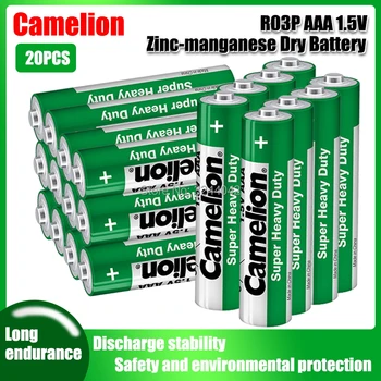 20pcs Original Camelion R03P 1,5 V AAA Cink-mangan Suhe Baterije, Brez živega Srebra, Suhe Baterije Za Električne Igrače Svetilka Ura Miško Slike