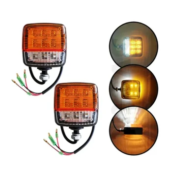 2Pcs LED Viličarja Luč 12V 24V Traktor Vključite Signal Motocikel Smer Kazalnik Rumena Bela Tovornjak Priklopnika Položaj Lučka Slike