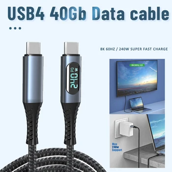 440Gb Tip C USB 4.0 Kablu Žice Vedio Za Realme Oneplus NASPROTNEGA 240W Hitro Polnjenje USB Tip C Podatkovni Kabel Za Huawei P30 P40 Samsung Slike