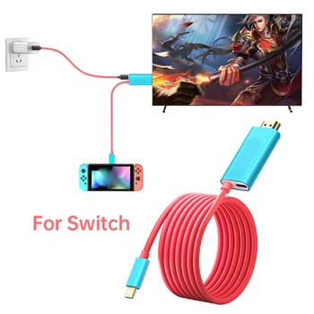 4K Tip C Do HDMI je Združljiv Pretvorbo Kabel za Nintendo Stikalo PC TV HD Projekcija Kabel PD 55W Hitro Polnjenje Linija Slike