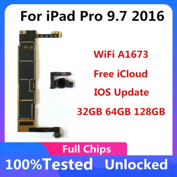 A1673 Za iPad Pro 9.7 2016 Motherboard Čisto iCloud WLAN, WiFi Original Odklenjena Logiko Ladji Polni Žetonov Z IOS Sistem Ploščo Slike