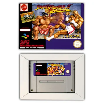 Akcijski Igri za Igro Street Fighter II Hyper Turbo Boj proti Igri Vložek z Box za EUR PAL različica 16 bit SNES konzole Slike