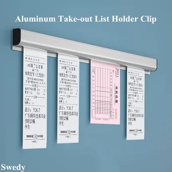 Aluminij Zlitine Wall-mounted Take-out Seznam Prejemu Bi Bill Posnetek Kuhinja Utrjevalec Restavracija Meni Papirja, Nosilec za Obešanje POP Posnetek Slike