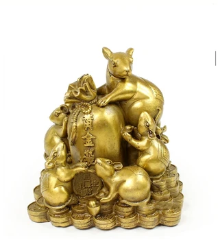 Bodhi Tempelj odpiranje baker okraski pet srečen miško baker baker denar v zlato obogatitev Wangcai srečen kenguru Slike