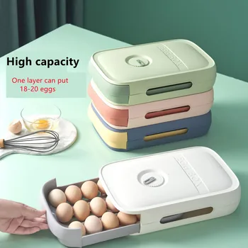 Gospodinjski Hladilnik Sveže Vodenje Polje Jajce Predal Kuhinja Jajce Škatla Za Shranjevanje Slike