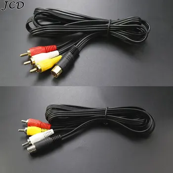 JCD Avdio Video Kabel AV za Sega Saturn Zlata, Srebrna Prevleka Priključite Kabel AV 1,8 m Povezavo Kabel 3RCA do 10 pin Adapter Slike