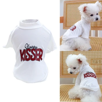 K5DC Pes Kostum Kratka Sleeved Majico Priložnostne Obrabe T-Shirt Poletna Oblačila za Mladičkov Slike