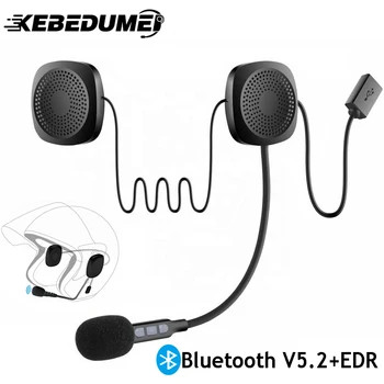 Kebidumei Motoristična Čelada Slušalke Bluetooth5.2 Brezžične Slušalke Stereo Zvočnik Podpora za Samodejni Sprejem klica Prostoročno Klicanje Mic ZW Slike