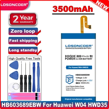 LOSONCOER 3500mAh Dobre Kakovosti Baterije HB603689EBW Mobilnega Telefona Baterije za Huawei W04 HWD35 Pametni Telefon Slike