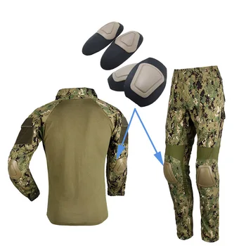 Lov Streljanje Battle Enotno Obleko, Taktični Boj Oblačila Prikrivanje NAS Enotno Opremo Kneepad Komolca Blazine za BDU Slike