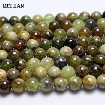 Meihan Brezplačna dostava naravne 8 mm 10 mm zelena granat nemoteno krog izgubijo kamen kroglice za nakit, izdelava načrta Slike