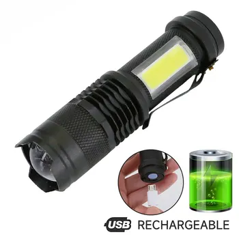 Mini Akumulatorska LED Svetilka Uporabo XPE Svetilka COB Noge Dvojni Vir Svetlobe Svetilka za Avanturo Kampiranje, Ribolov Slike