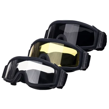 MZJ Optika Lov Očala Taktično Veter Prah Zaščito zunanjih Športnih Očal, Plastični Kozarci, Črne Barve Slike