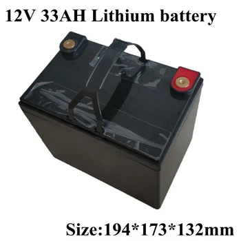 Nepremočljiva Litij-Ionska 12V 33AH Baterija 12V 30AH Li Ion Bateria za 360W Sončne motorne sani, ATV Van Golf Voziček + 2A Polnilec Slike
