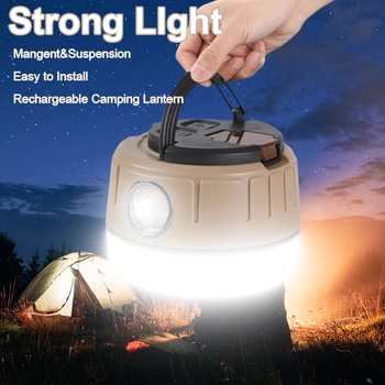 Nova Polnilna LED Kampiranje Luč Šotori Lučka Mini Prenosni Kamp Luči na Prostem Pohodništvo Noč Visi Svetilka USB za Polnjenje Slike