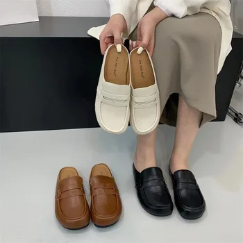 Ravnim dnom baldheaded semi-sandali za ženske čevlje Slike