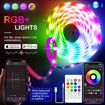 RGBIC LED Trakovi 2,5 M-7.5 M Bluetooth App Nadzor Glasbe Sinhronizacija LED Luči Z Daljinskim upravljalnikom Za Igro Soba Stranka notranjo Opremo Slike