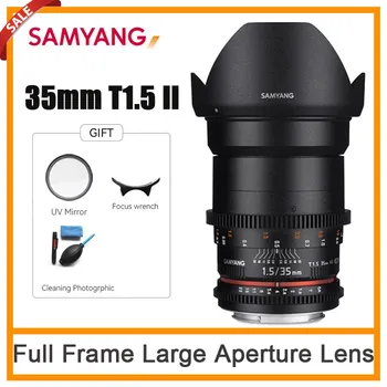 Samyang 35mm T1.5 II Cine Objektiv Veliko Zaslonko na celotnem zaslonu Priročnik za Video Objektiv Za Canon EF Nikon Sony Mount Kamera Slike