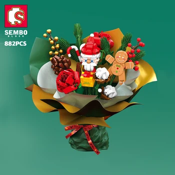 SEMBO Opeke Festival Dekor Cvetje Šopek gradniki Music Box Razsvetljavo Prisotne Ideje Božično Darilo Igrače Za Fante, Dekleta Slike