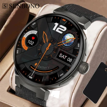 SENBONO 2023 Nove NFC Moške Smartwatch Bluetooth Klic 100+ Šport Izbiranje po Meri Nepremočljiva Pametno Gledati za Moške Xiaomi Android, IOS Slike
