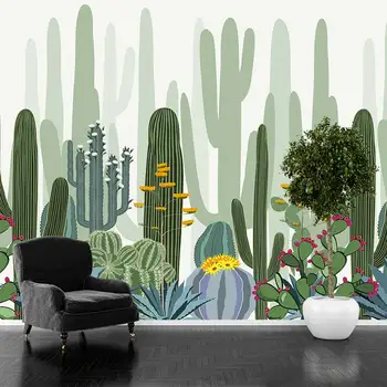 Tropske rastline, Nordijska kaktus 3D cvetje, dnevna soba, spalnica po meri samolepilne tapete zidana Slike