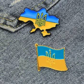 Ukrajina Zastavo Ukrajina Zemljevid Emajl Zatiči Ukrajinski Državni Grb Ščit Broške Značke River Nakit Dodatki Dropship Slike