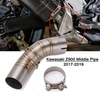 Za Kawasaki Z900 Izpušnih Sredini Cevi 2017-2019 Motocikel Exhuast Povezavo Cevi 51mm Pobeg Glušnika Ac Priključite Cev Slike