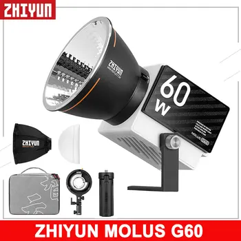ZHIYUN MOLUS G60 Bi-color 2700-6500K COB LED Video Luč za Fotografije Studio 2376LUX CRI96+ TLCI97 Prenosni Mini Light Outdoo Slike
